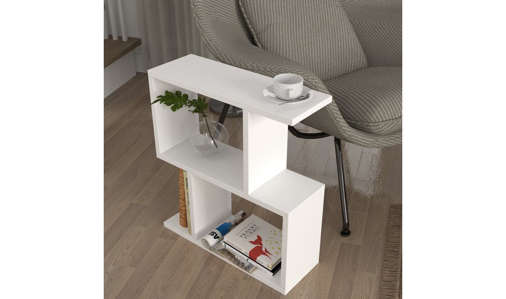 Masa laterala, Karinus, Alb, 50 x 55 x 18 cm