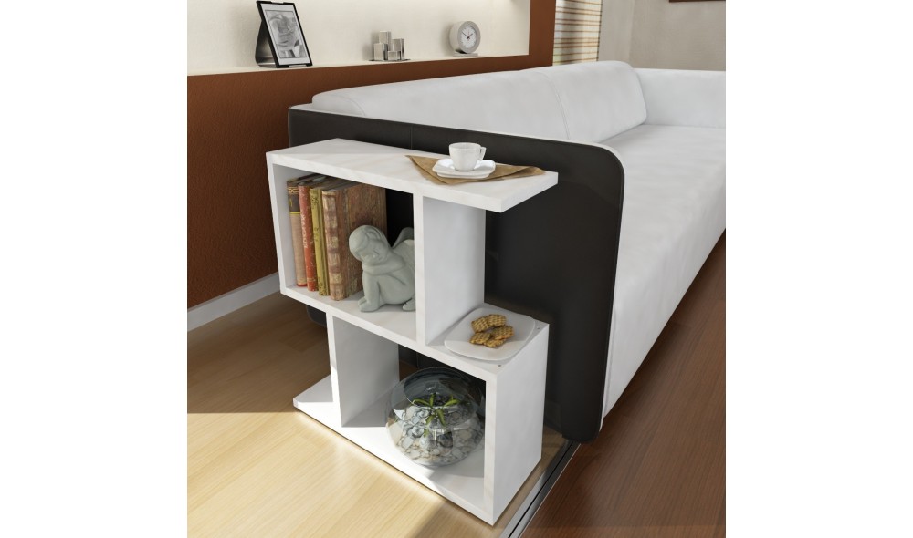 Masa laterala, Karinus, Alb, 50 x 55 x 18 cm