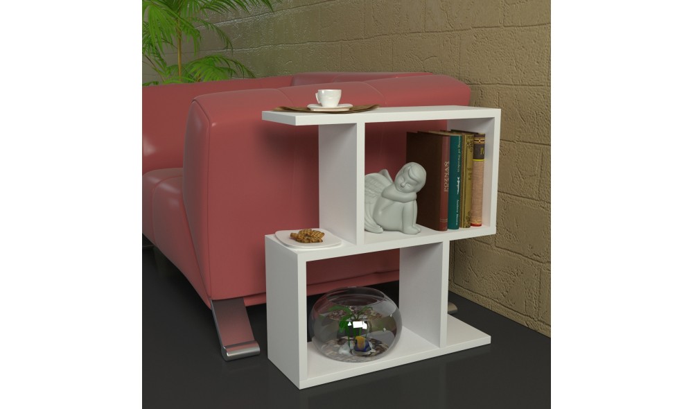 Masa laterala, Karinus, Alb, 50 x 55 x 18 cm