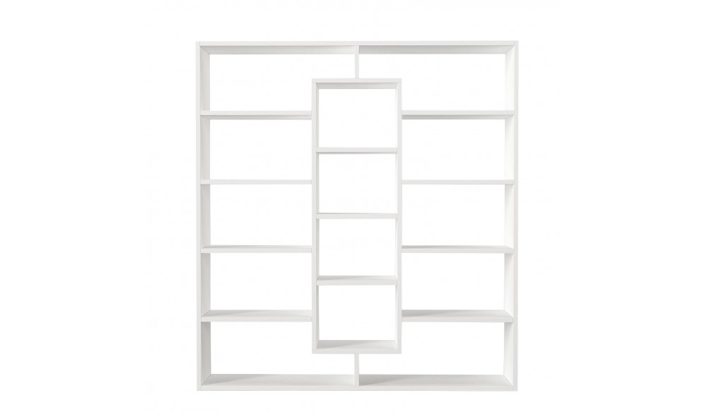 Raft pentru carti, Ample, Alb, 125 x 136 x 22 cm