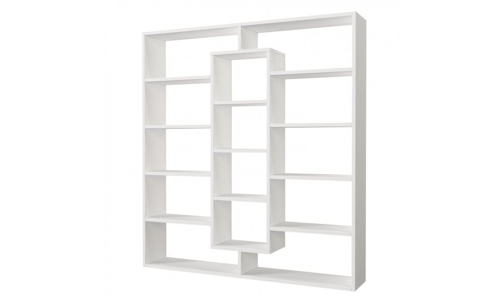 Raft pentru carti, Ample, Alb, 125 x 136 x 22 cm