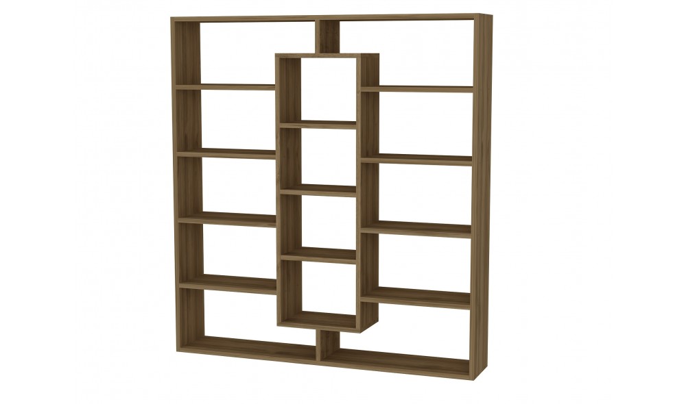 Raft pentru carti, Ample, Nuc, 125 x 136 x 22 cm