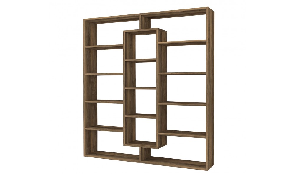 Raft pentru carti, Ample, Nuc, 125 x 136 x 22 cm
