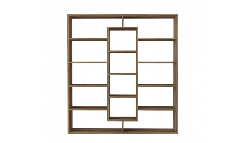 Raft pentru carti, Ample, Nuc, 125 x 136 x 22 cm