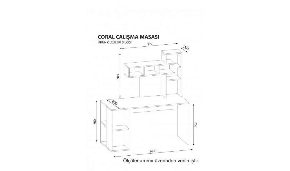 Birou de studiu, Coral, AlbCordoba, 140 x 154 x 60 cm