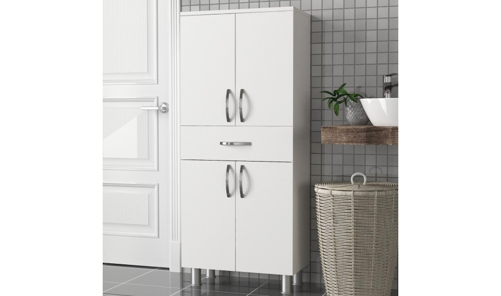 Dulap de baie, Arizona 4 Door, Alb, 59 x 140 x 32 cm