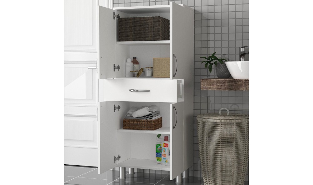 Dulap de baie, Arizona 4 Door, Alb, 59 x 140 x 32 cm