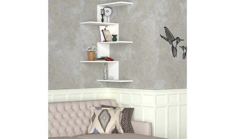 Raft de perete, Caniko, Alb, 52 x 109 x 30 cm