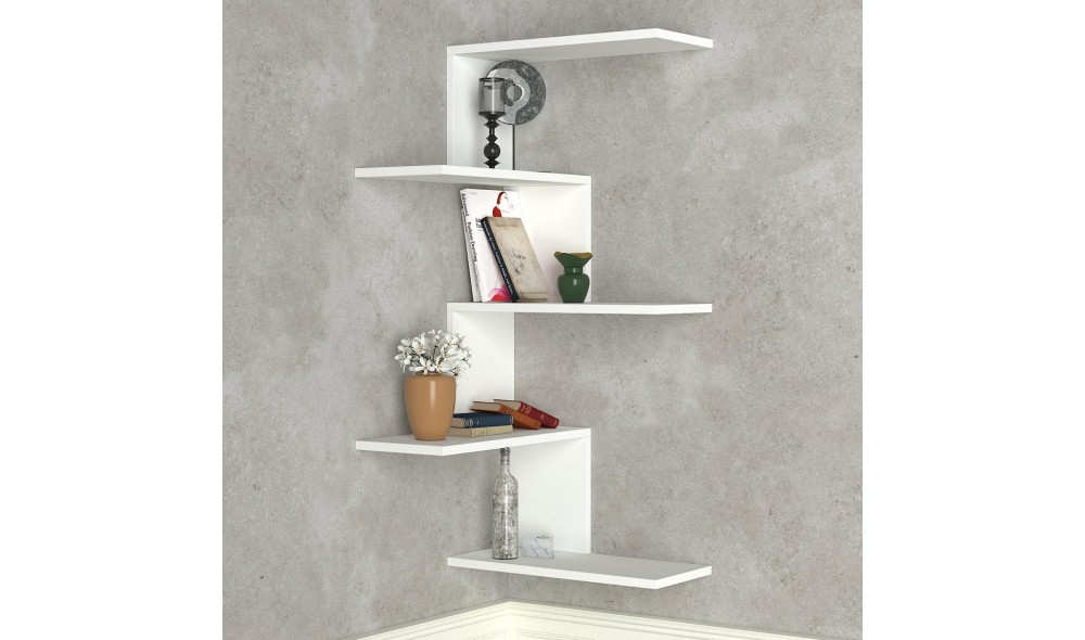 Raft de perete, Caniko, Alb, 52 x 109 x 30 cm