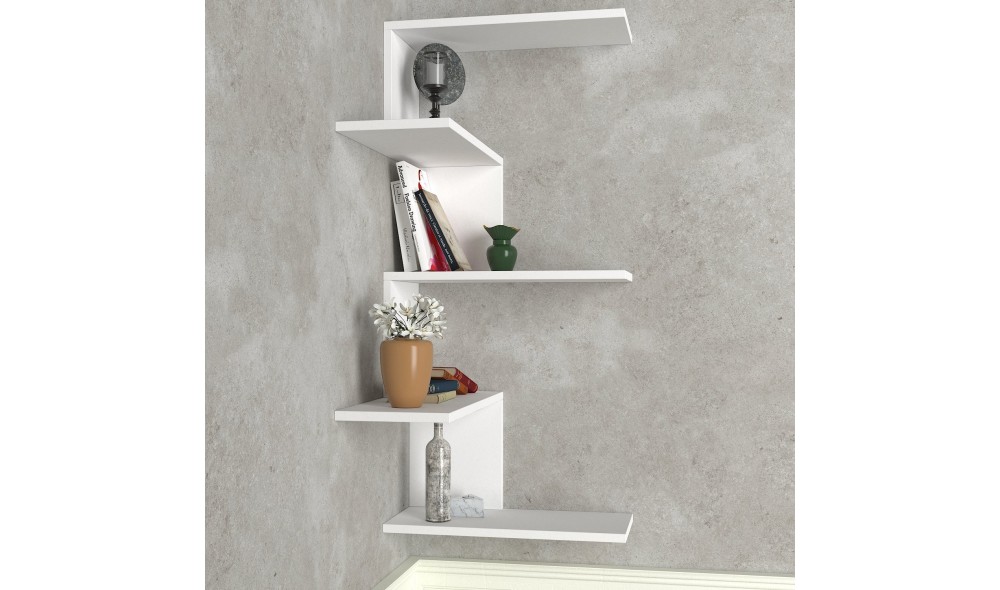 Raft de perete, Caniko, Alb, 52 x 109 x 30 cm
