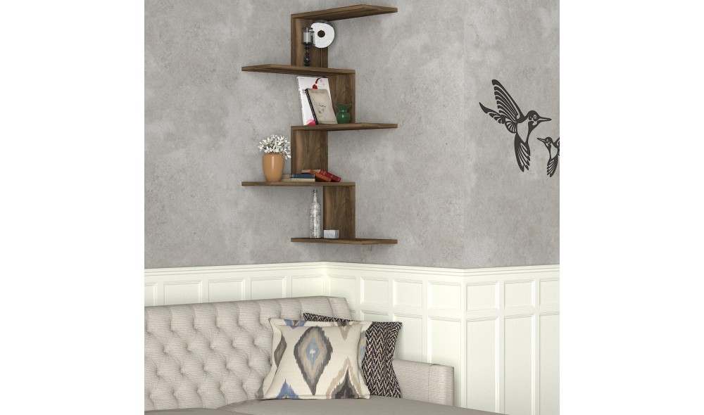 Raft de perete, Caniko, Nuc, 52 x 109 x 30 cm