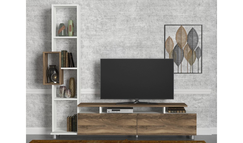 Unitate TV Lalea - alb, nuc 160 x 166 x 29 cm