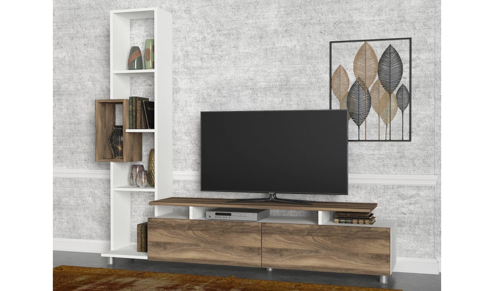 Unitate TV Lalea - alb, nuc 160 x 166 x 29 cm