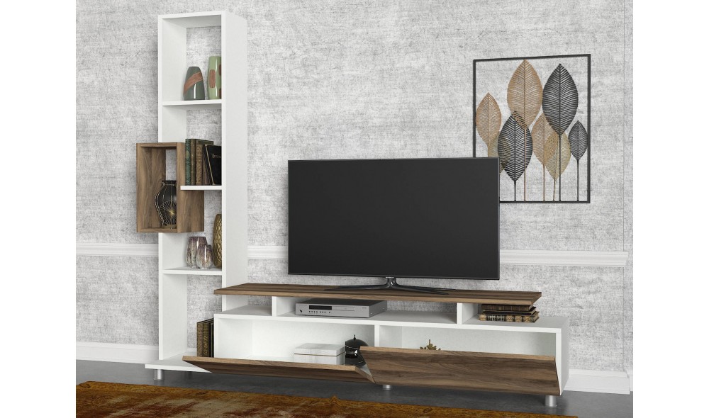 Unitate TV Lalea - alb, nuc 160 x 166 x 29 cm