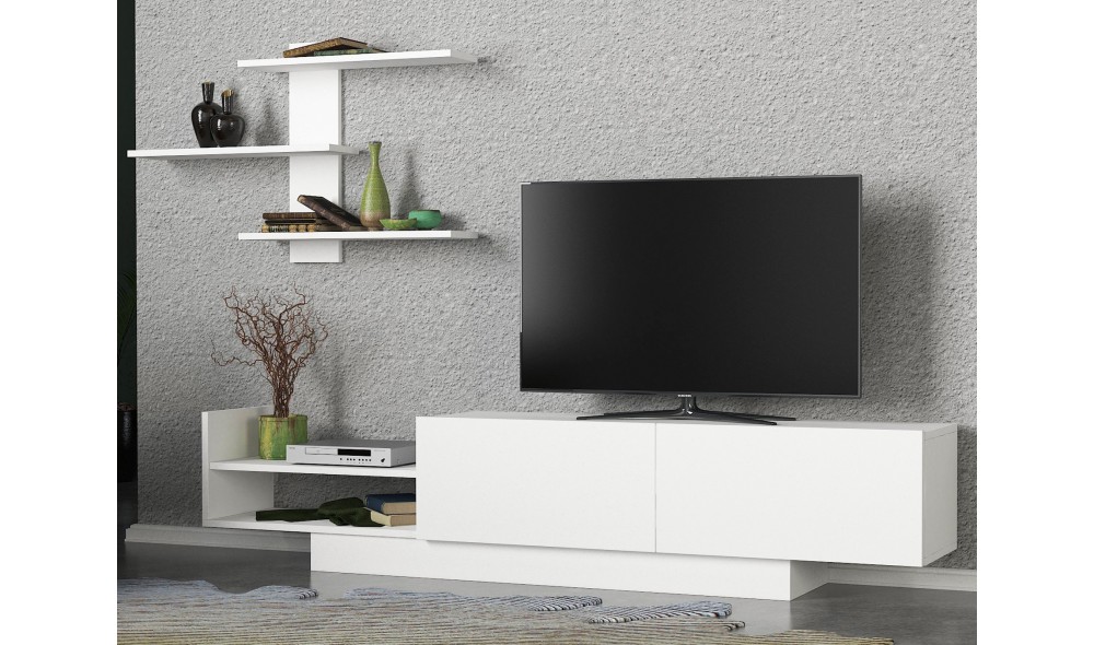 Unitate TV, Egemen, Alb, 180 x 40 x 32 cm