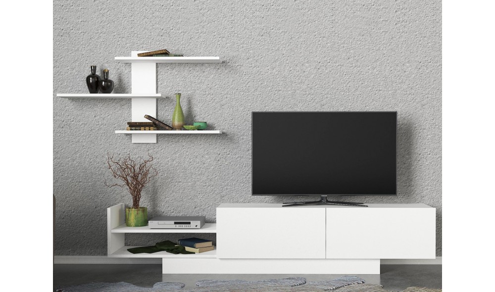 Unitate TV, Egemen, Alb, 180 x 40 x 32 cm