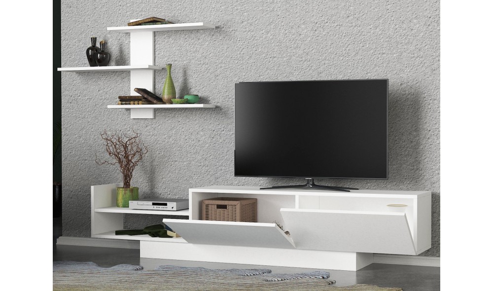 Unitate TV, Egemen, Alb, 180 x 40 x 32 cm