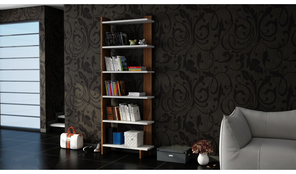 Raft pentru carti, Order, AlbNuc, 47 x 170 x 21 cm