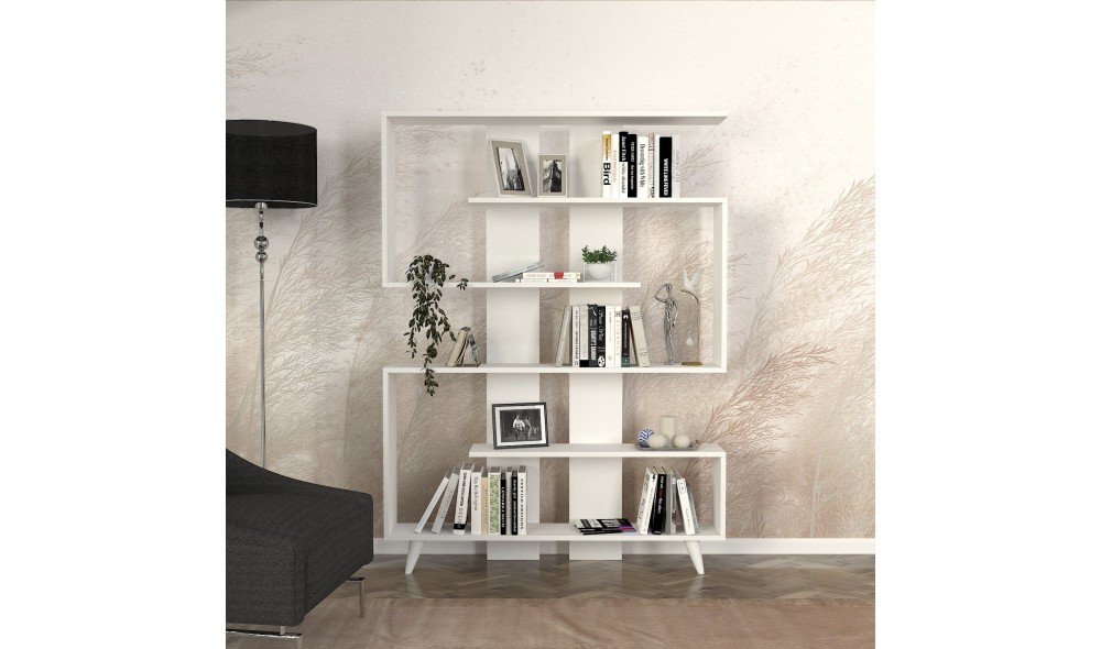 Raft pentru carti, Rain, Alb, 120 x 162 x 20 cm