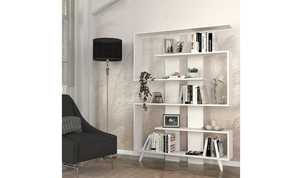 Raft pentru carti, Rain, Alb, 120 x 162 x 20 cm