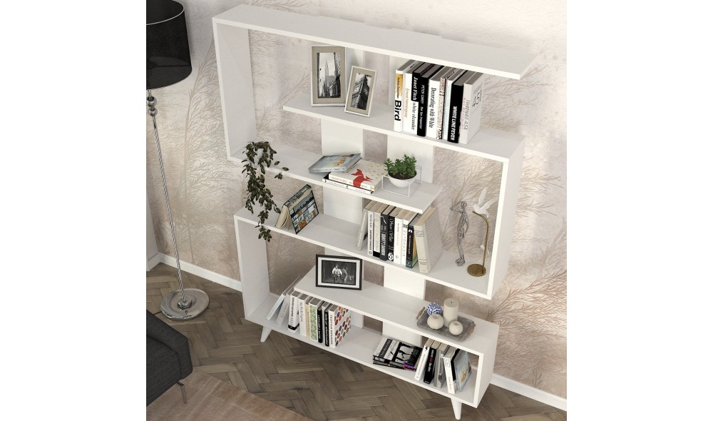 Raft pentru carti, Rain, Alb, 120 x 162 x 20 cm