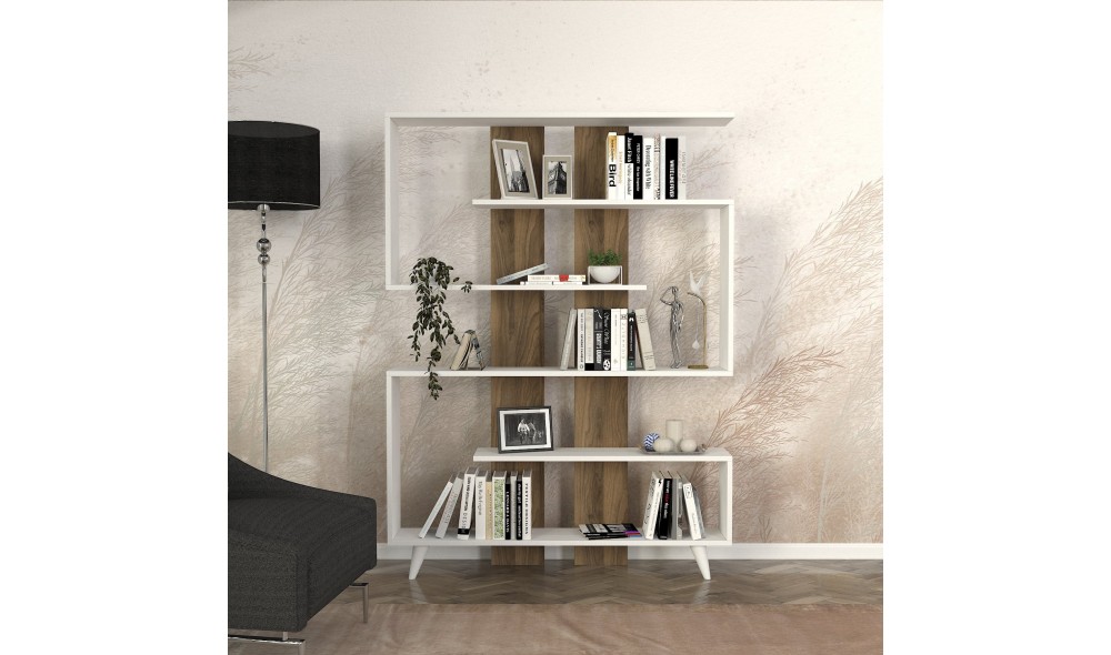 Raft pentru carti, Rain, AlbNuc, 120 x 162 x 20 cm