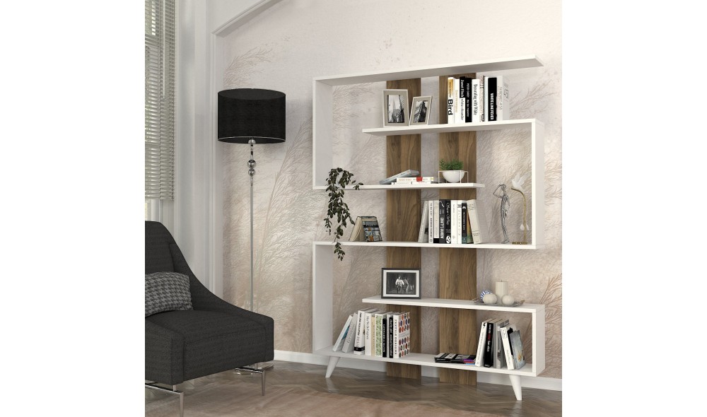 Raft pentru carti, Rain, AlbNuc, 120 x 162 x 20 cm