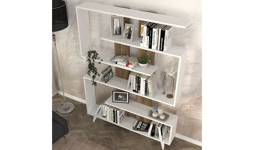 Raft pentru carti, Rain, AlbNuc, 120 x 162 x 20 cm