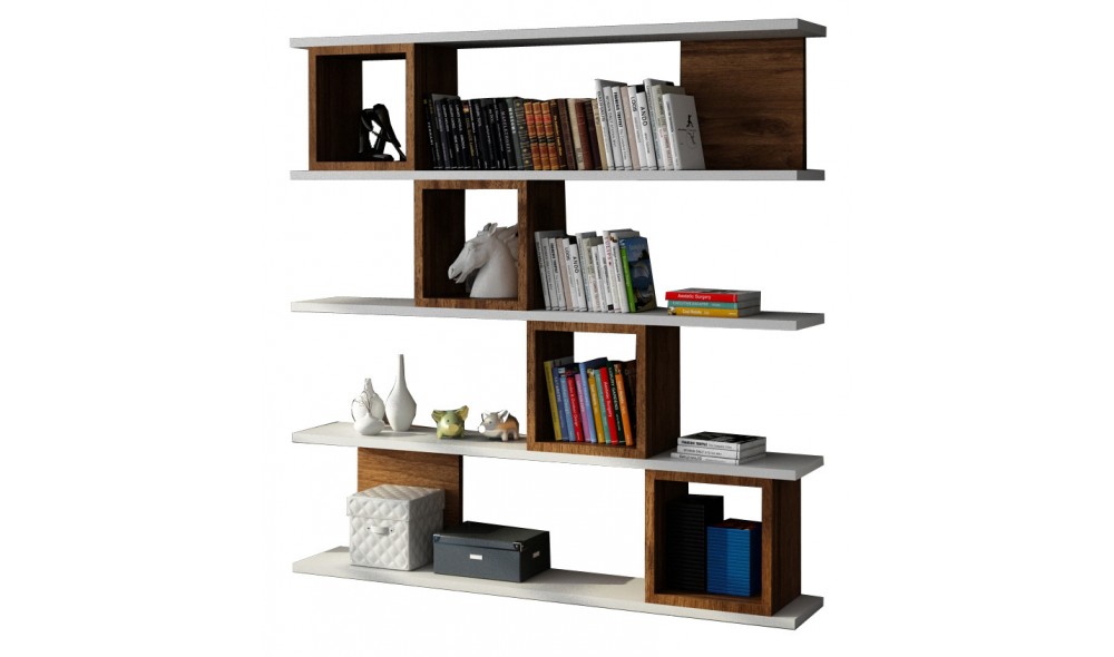 Raft pentru carti, Wind, AlbNuc, 120 x 120 x 20 cm