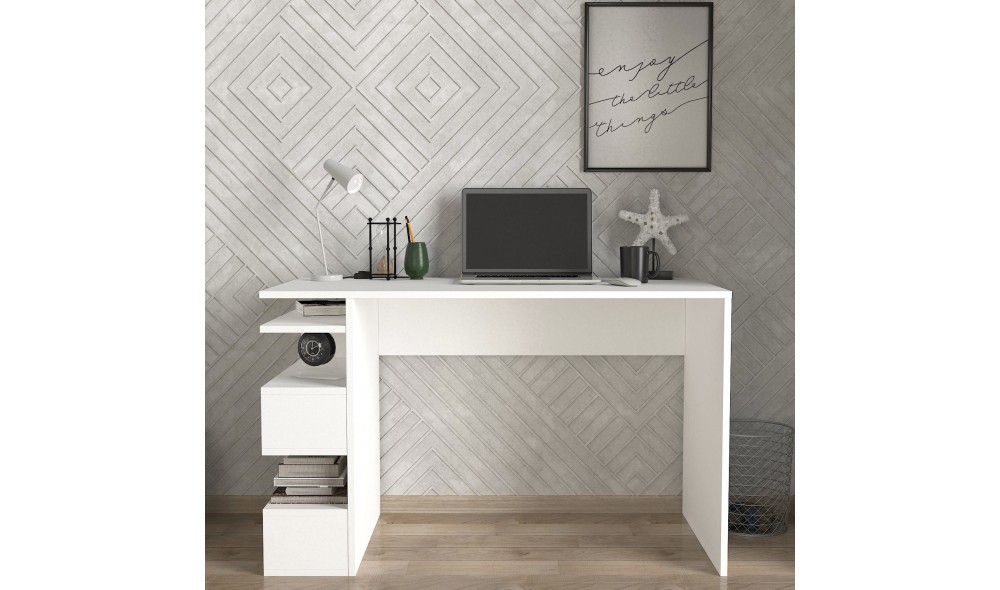 Birou de studiu, Snake, Alb, 120 x 75 x 60 cm