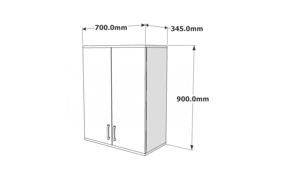 Dulap de baie, Zoe, Alb, 70 x 90 x 35 cm