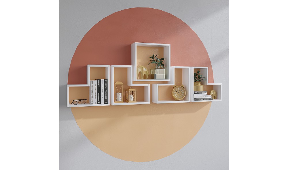 Raft de perete, Elitra, Alb, 180 x 59 x 15 cm