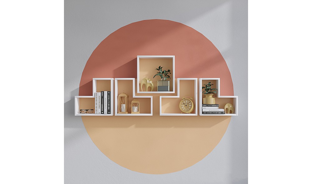 Raft de perete, Elitra, Alb, 180 x 59 x 15 cm