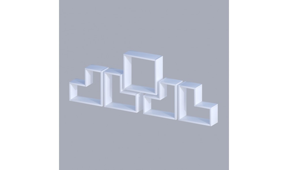 Raft de perete, Elitra, Alb, 180 x 59 x 15 cm