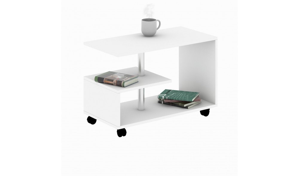 Masuta de cafea, Karanfil, Alb, 80 x 53 x 40 cm