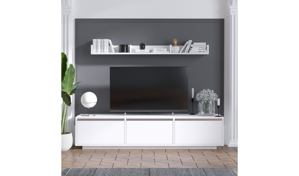 Unitate TV Prag - Alb 180 x 35 x 30 cm