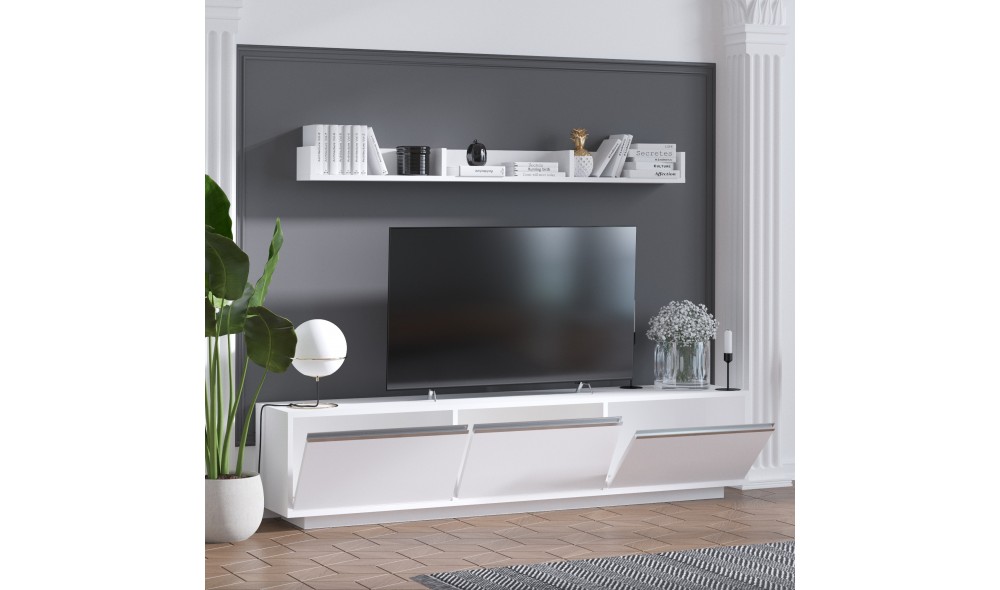 Unitate TV Prag - Alb 180 x 35 x 30 cm