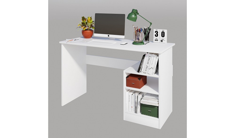 Birou de studiu, Bahar, Alb, 120 x 74 x 50 cm