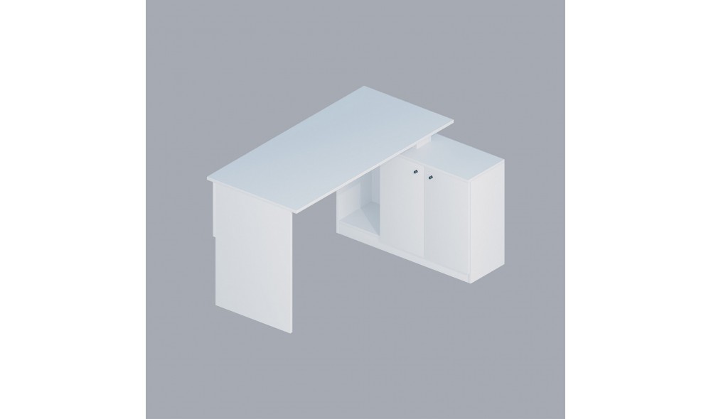 Birou de studiu, Basak, Alb, 130 x 74 x 60 cm