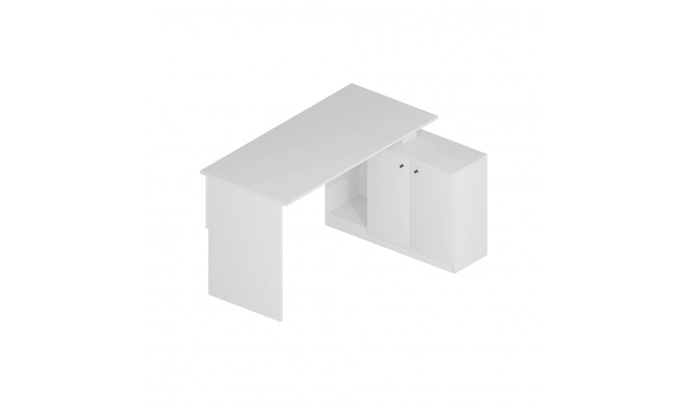 Birou de studiu, Basak, Alb, 130 x 74 x 60 cm