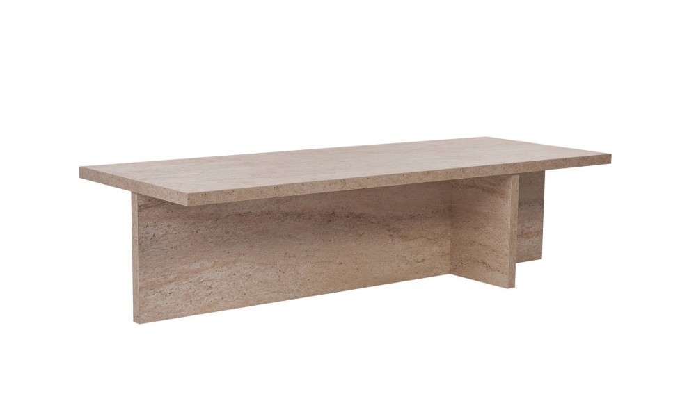 Masuta de cafea, Harbor - Travertine, 120 x 30 x 45 cm