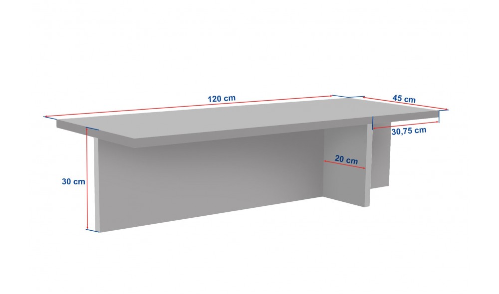 Masuta de cafea, Harbor - Travertine, 120 x 30 x 45 cm