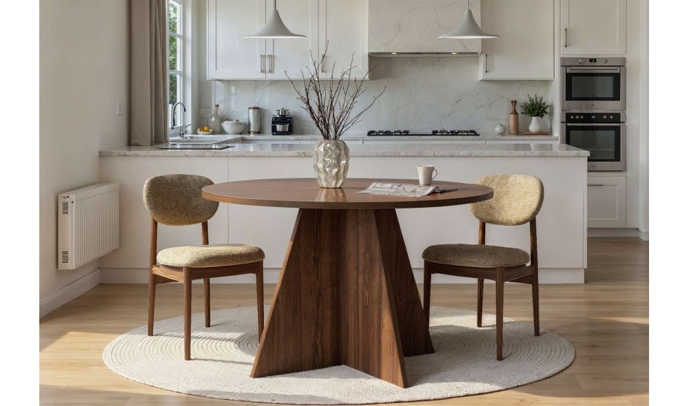 Masa de sufragerie, Virella - Venezia Walnut, 120 x 75 x 120 cm