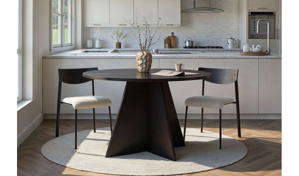 Masa de sufragerie, Virella - Wood Black, 120 x 75 x 120 cm