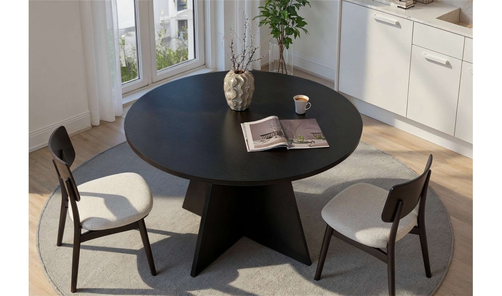 Masa de sufragerie, Virella - Wood Black, 120 x 75 x 120 cm