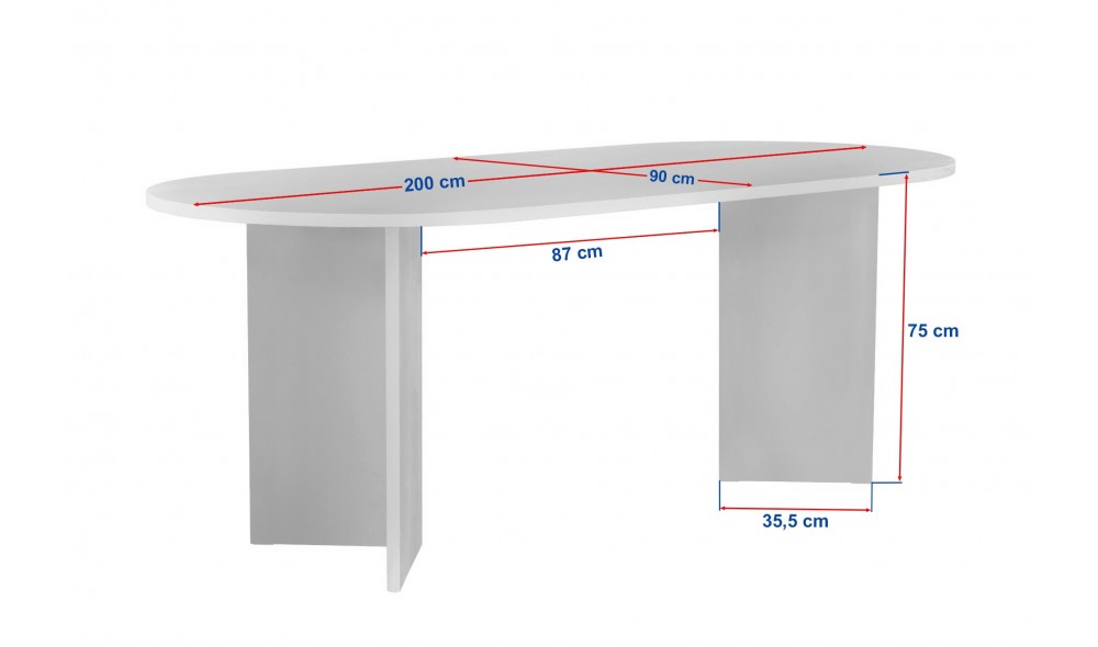 Masa de sufragerie, Sabella - Venezia Walnut, 200 x 75 x 90 cm