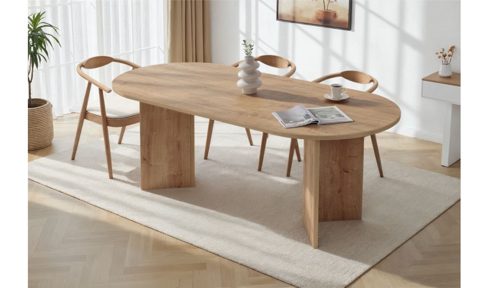 Masa de sufragerie, Sabella - Sapphire Oak, 200 x 75 x 90 cm