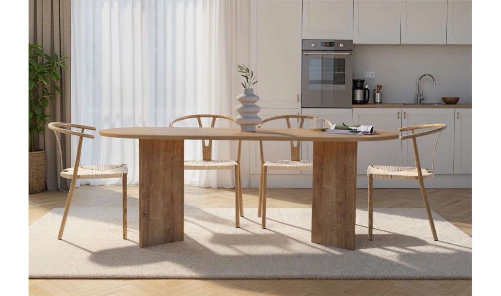 Masa de sufragerie, Sabella - Sapphire Oak, 200 x 75 x 90 cm