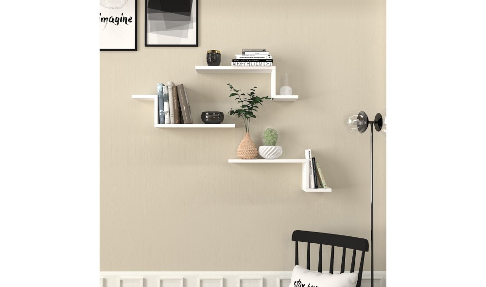 Raft de perete Lowa - Alb 58 x 18 x 14 cm