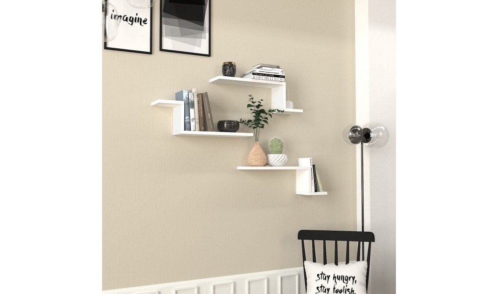 Raft de perete Lowa - Alb 58 x 18 x 14 cm